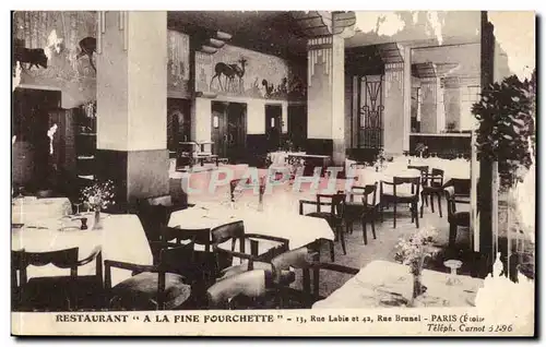 Cartes postales Restaurant A la fine fourchette 13 rue Labie et 42 rue BRunel Paris