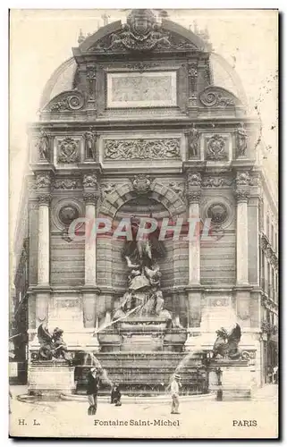 Paris Cartes postales Fontaine Saint Michel