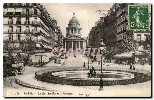 Paris Cartes postales La rue Soufflot et le Pantheon