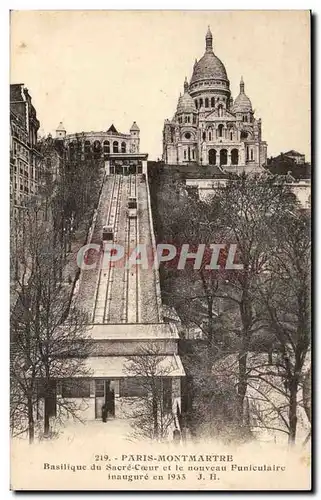 Paris Ansichtskarte AK Basilique du Sacre Coeur et le nouveau funiculaire inaugure en 1933 (Montmatre)