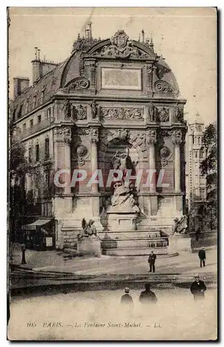 Paris Cartes postales La fontaine Saint Michel