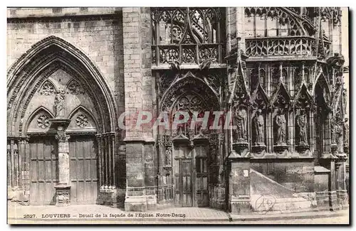 Cartes postales Louviers Detail of the frontage of the Notre Dame church