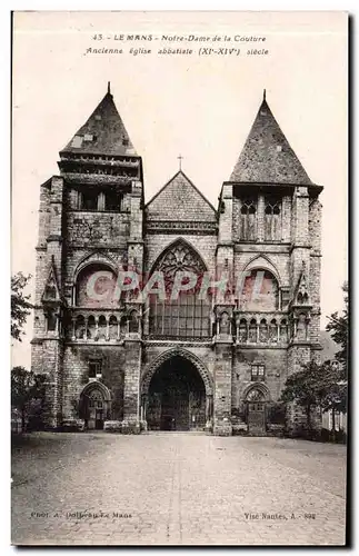 Cartes postales Le Mans Notre Dame de la couture Ancienne eglise abbatiale