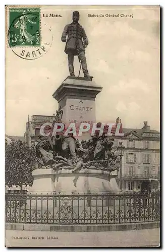 Le Mans Cartes postales Statue du general Chanzy