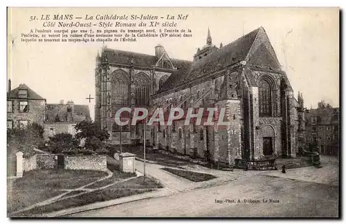 Le Mans Ansichtskarte AK La cathedrale St Julien La nef