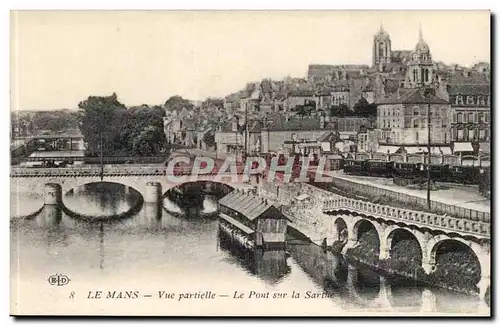 Le Mans Cartes postales Vue partielle Le pont sur la Sarthe (train)