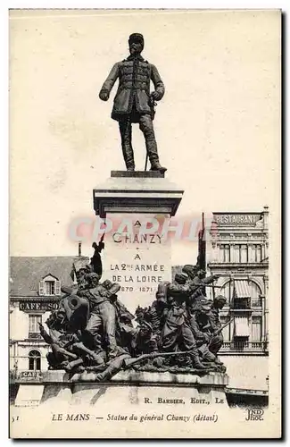 Le mans Cartes postales Statue du general Chanzy (detail)