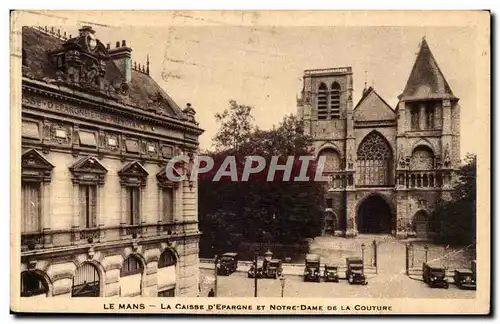 Le mans Cartes postales La CAisse d&#39epargne et Notre Dame de la Couture