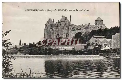 Solesmes Cartes postales Ancienne abbaye des Benedictins Vue de la chute d&#39eau