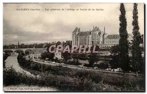 Solesmes Cartes postales Vue generale de l'abbaye et vallee de la SArthe
