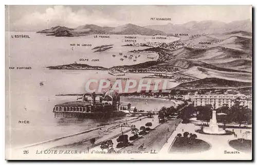 Nice Cartes postales La Cote d&#39Azur a vol d&#39oiseau de Nice a Cannes