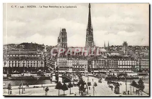 Rouen Cartes postales Le pont Boieldieu et la cathedrale