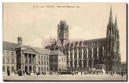 Rouen Cartes postales Place de l&#39hotel de ville