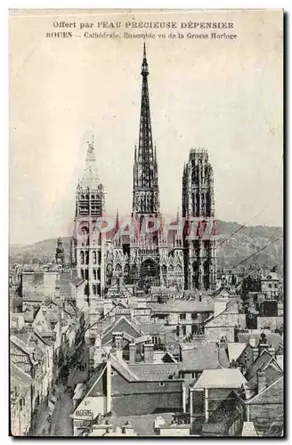 Rouen Cartes postales la cathedrale Ensemble vu de la grosse horloge