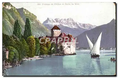 Suisse - Schweiz - Geneve - Geneva - Chateau de Chillon et Denis de Midi - Ansichtskarte AK