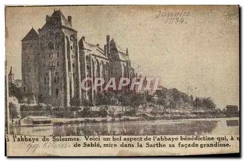 Solesmes - Abbaye - Voici un bel aspect de l'abbaye benedictine de Sable - - Cartes postales