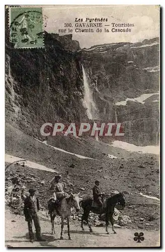 Gavarnie - Touristes sur le Chemin de la Cascade - cheval - Cartes postales