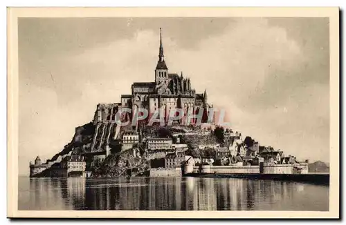 Le Mont Saint Michel - Vue Generale Face sud a maree haute - Ansichtskarte AK