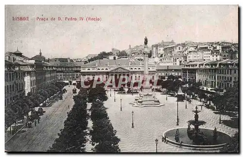 Portugal - Lisboa - Praca de D Pedro IV Rocia - Ansichtskarte AK