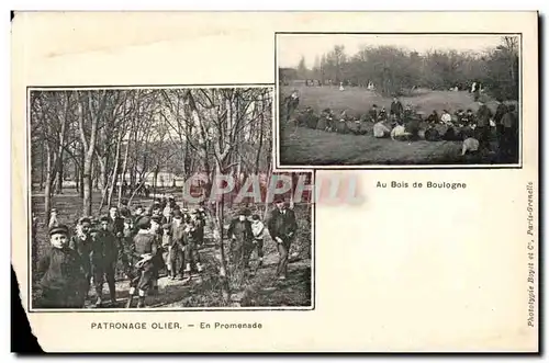 Fantaisie - Enfants - Patronage Olier - En Promenade - Au Bois de Boulogne Ansichtskarte AK