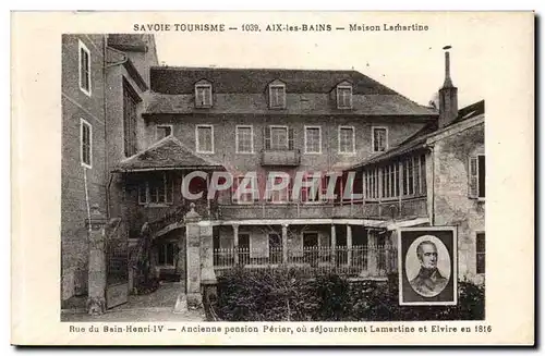 SAvoie Cartes postales Aix les Bains Maison Lamartine Rue du Bain Henri IV Anceinne pension Perier