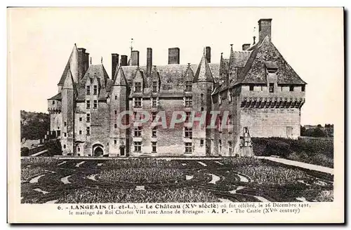 Langeais Le Chateau XV siecle Le mariage de Roi Charles VIII avec Anne de Bretagne - Ansichtskarte AK