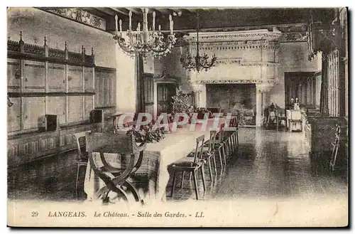 Langeais - Le Chateau Salle des Gardes - Ansichtskarte AK