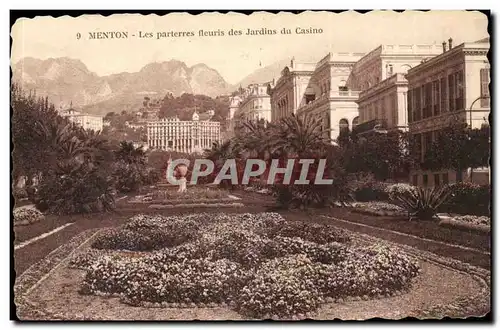 Menton - Les Parterres fleuris des Jardins du Casino - Ansichtskarte AK