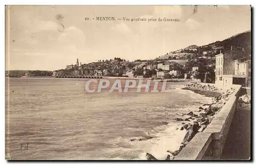 Menton - Vue Generale prise de Garavan - Cartes postales