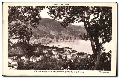 Menton - Vue Generale prise de Cap Martin - Ansichtskarte AK