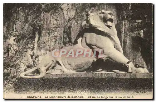 Belfort - Le Lion oeuvre de Bartholdi 22 m de long - Cartes postales