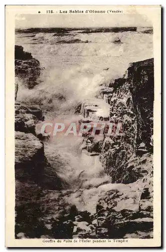 SAbles d&#39olonne Cartes postales Gouffre du puits de l&#39enfer pendant la tempete