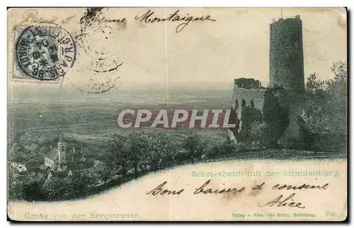 Cartes postales Schriesheim mit der Strahlenburg GRuss von der Bergstrasse