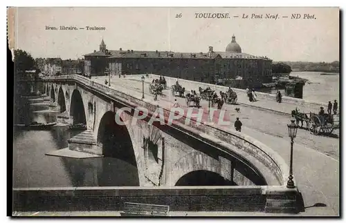 Toulouse Cartes postales Le pont neuf (animee charettes)