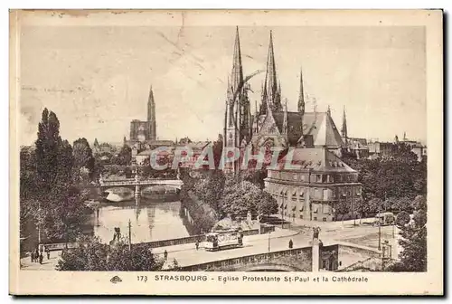 Strasbourg Ansichtskarte AK Eglise protestante St Paul et la cathedrale