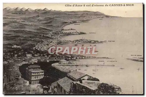 Cartes postales Cote d&#39azur a vol d&#39oiseau de Cannes a Nice