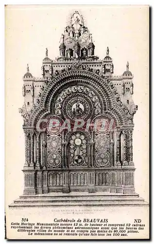 Beauvais Cartes postales Cathedrale horloge