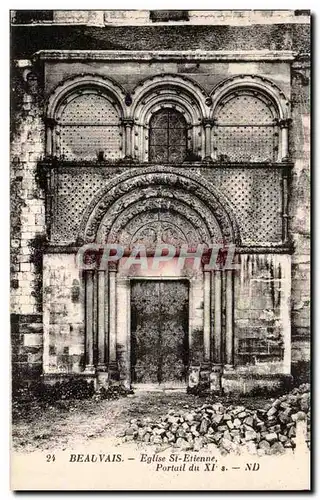 Beauvais Cartes postales Eglise St Etienne Portail