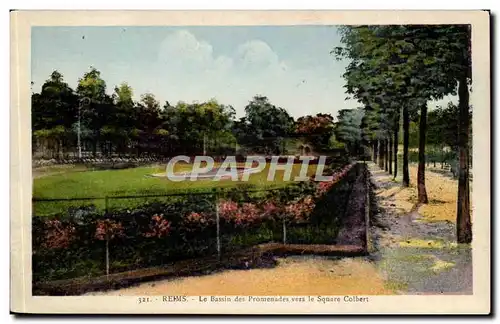 Reims Ansichtskarte AK Le bassin des promenades vers le square Colbert