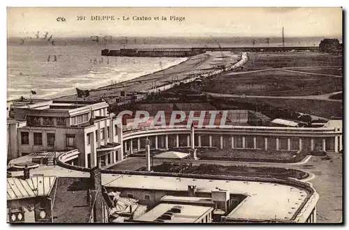 Dieppe Ansichtskarte AK Le casino et la plage (tennis)