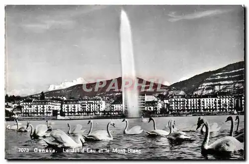 Suisse Geneve Cartes postales Le jet d&#39eau et le Mont Blanc