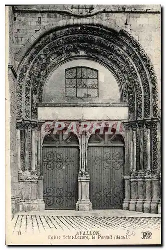 Vallon Cartes postales Eglise Saint lazare le portail (detail)