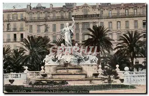 Toulon Ansichtskarte AK Monument de la Federation Place d&#39armes (Grand Hotel)