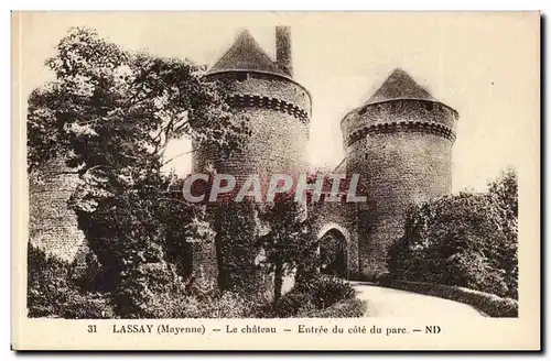 Lassay Cartes postales Le chateau Entree du cote du parc