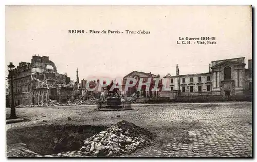 Reims - Place de Parvis - Trous d&#39Obus - Ansichtskarte AK