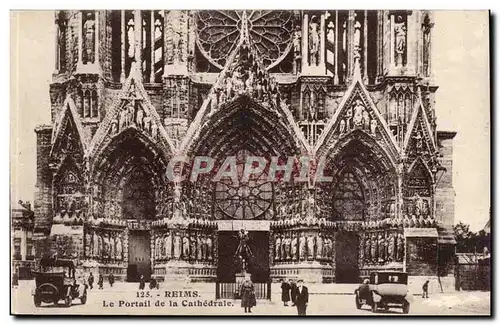 Reims - la cathedrale - Le Portail - Cartes postales