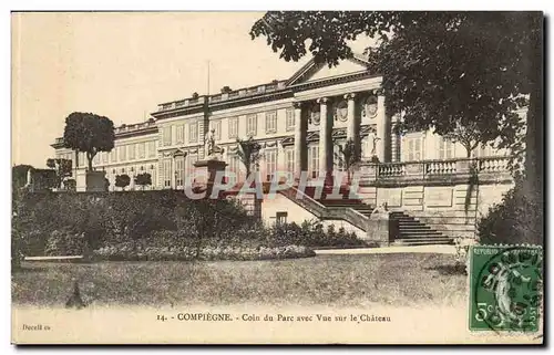 Compiegne - Coin du Parc avec Vue sur le Chateau - Ansichtskarte AK