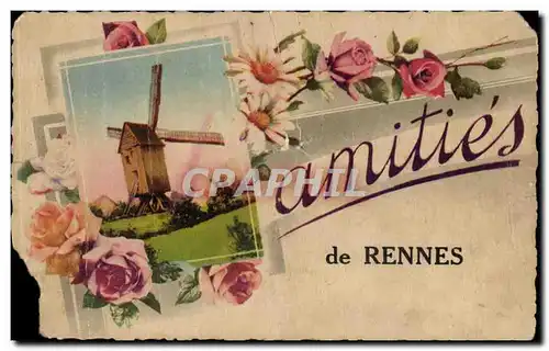 Rennes - Amities de Rennes - Souvenir - Moulin windmill - Ansichtskarte AK