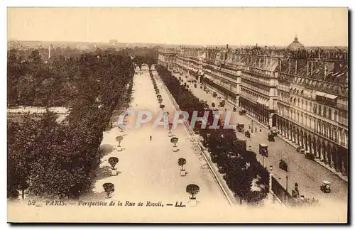 Paris 1 - Perspective de la Rue de Rivoli - Ansichtskarte AK