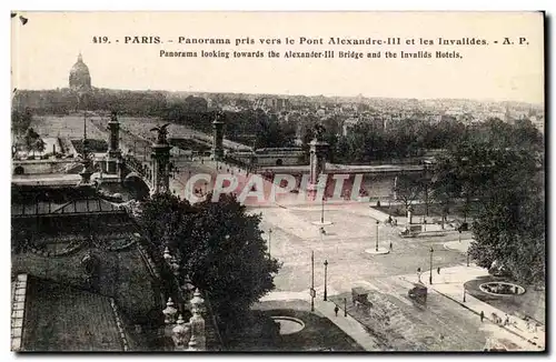 Paris 7 - Panorama prise ver le Pont Alexandre III et les Invalides - Ansichtskarte AK